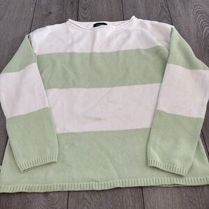 Ralph Lauren Green and White Knit Sweater